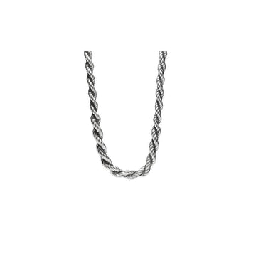 1.4MM Adjustable Rhodium Finished Rope Chain .925 Sterling Silver Sizes 22"